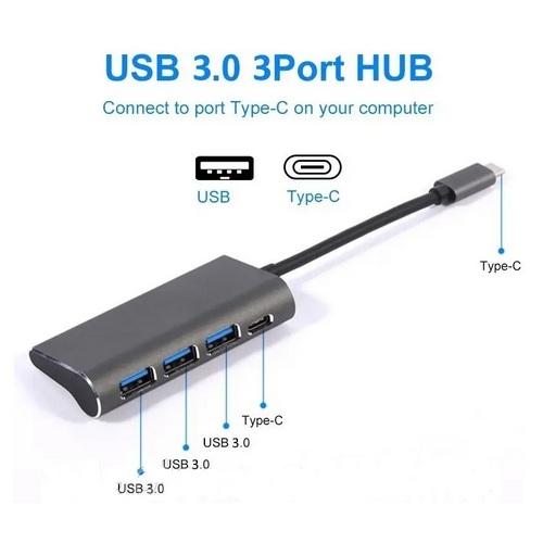 Концентратор HUB Type-C на USB 3.0 MDN metal 3-port Gray, ДОНЕЦК