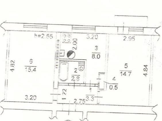 2-комн. квартира, 45 м², вторичка, 5/5 эт., ДОНЕЦК