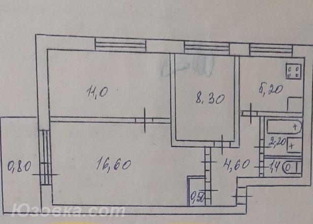 3-комн. квартира, 55 м², вторичка, 5/5 эт., Макеевка