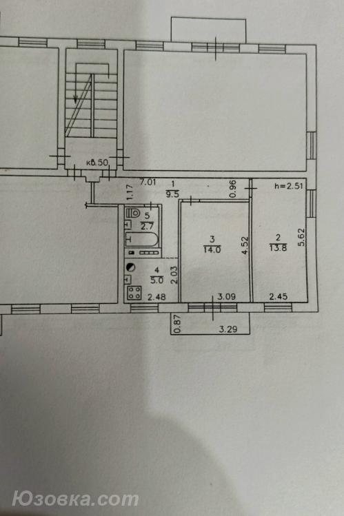 2-комн. квартира, 44 м², вторичка, 3/5 эт., ДОНЕЦК