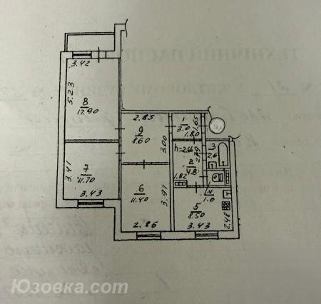 4-комн. квартира, 70 м², вторичка, 6/9 эт., ДОНЕЦК