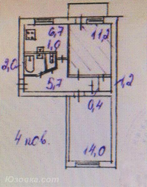 2-комн. квартира, 43 м², вторичка, 4/5 эт., ДОНЕЦК