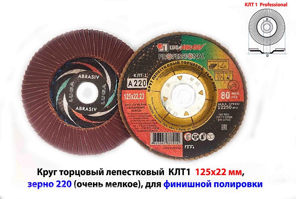 Круг шлифовальный лепестковый КЛТ1 125х22, Professional, . ..., Новоазовск