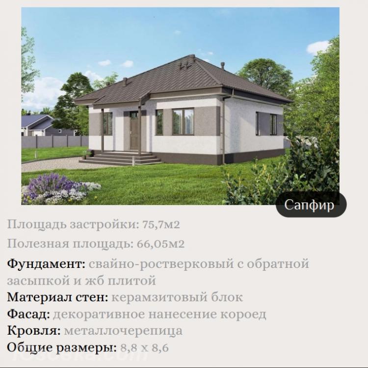 Дом , 75 м², на участке 2,0 сот.