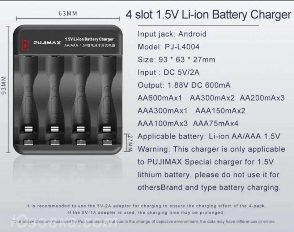 Зарядное устройство для литиевых батарей типа АА и ААА на 4 слота., ДОНЕЦК