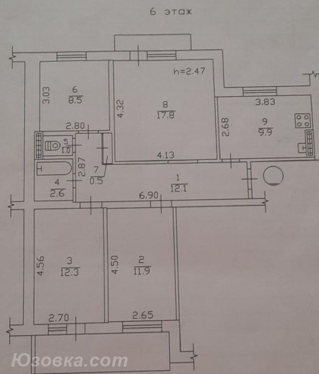 4-комн. квартира, 91 м², вторичка, 5/9 эт., ДОНЕЦК