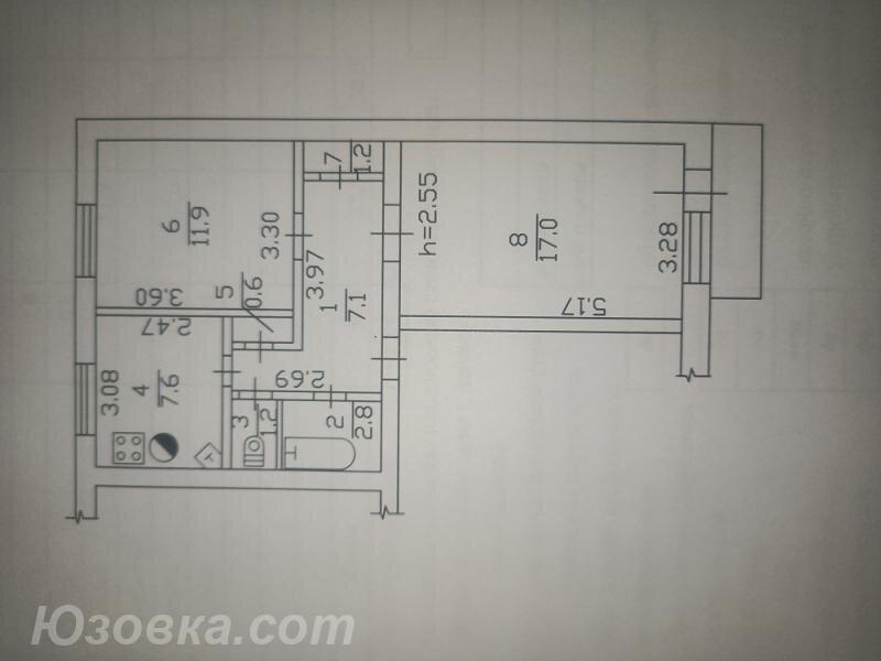 2-комн. квартира, 50 м², вторичка, 2/5 эт., ДОНЕЦК