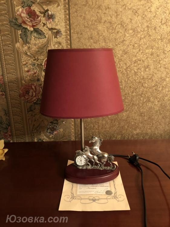 настольная лампа с часами Франция Les etains du prince