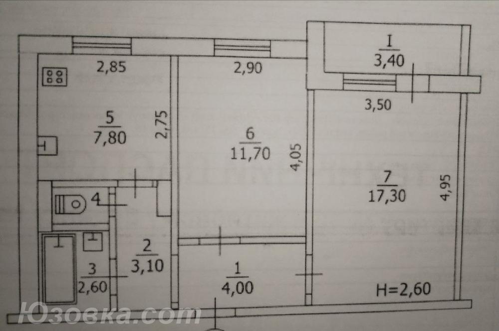 2-комн. квартира, 48 м², вторичка, 4/9 эт., Макеевка