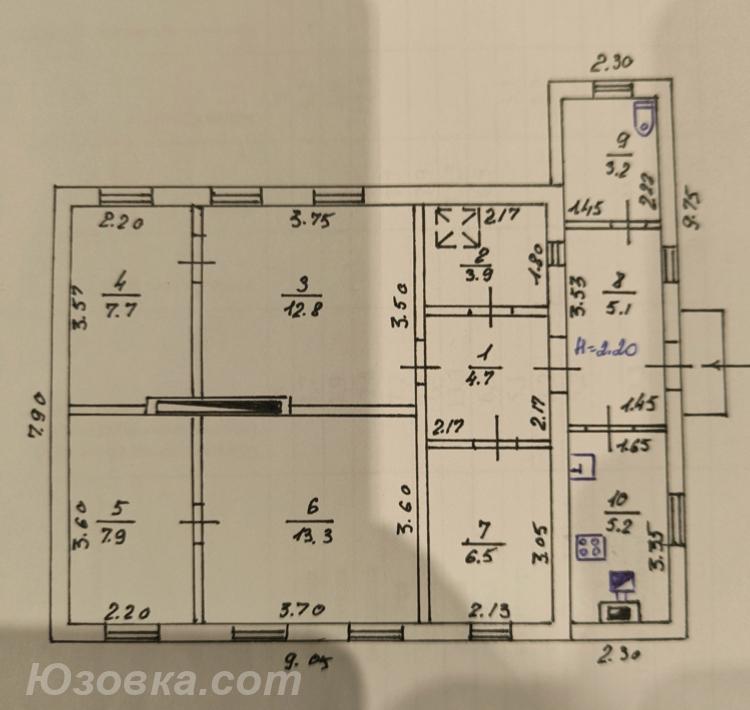 Дом , 70 м², на участке 5,0 сот.