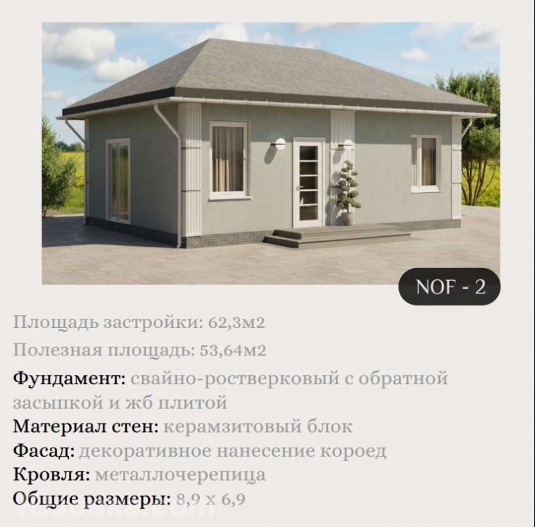 Дом , 62 м², на участке 2,0 сот.