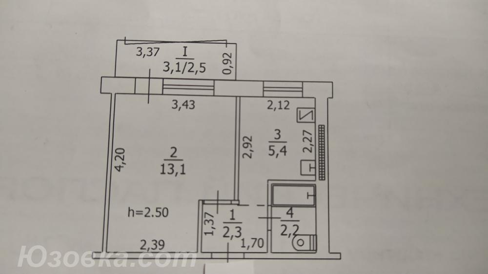 1-комн. квартира, 25 м², вторичка, 4/9 эт., ЛУГАНСК
