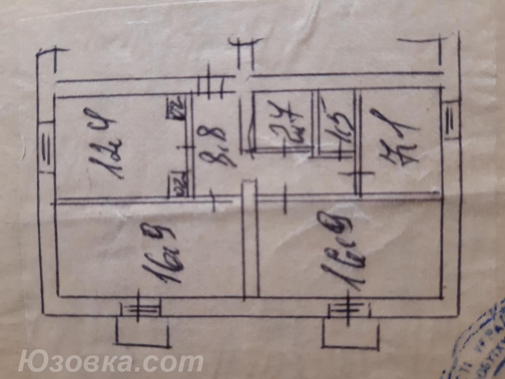 3-комн. квартира, 68 м², вторичка, 3/3 эт.