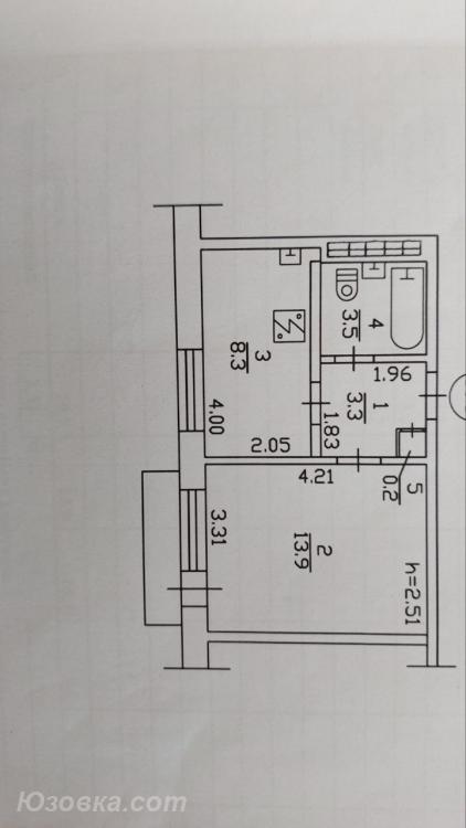 1-комн. квартира, 30 м², вторичка, 9/9 эт., ДОНЕЦК