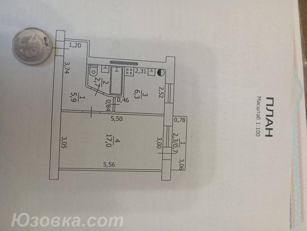 1-комн. квартира, 33 м², вторичка, 2/5 эт.