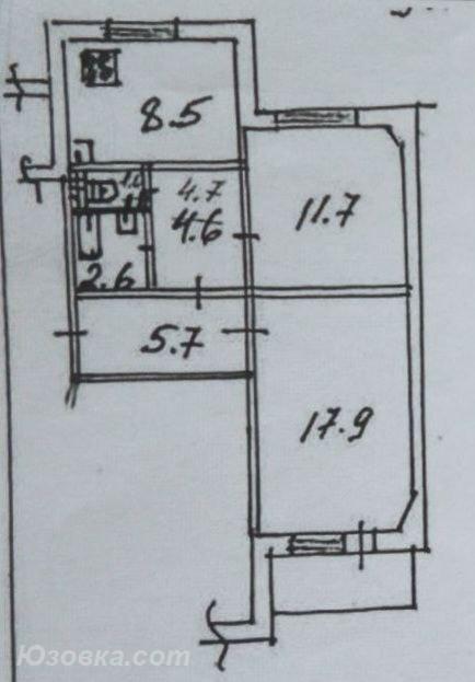 2-комн. квартира, 52 м², вторичка, 5/10 эт., ДОНЕЦК