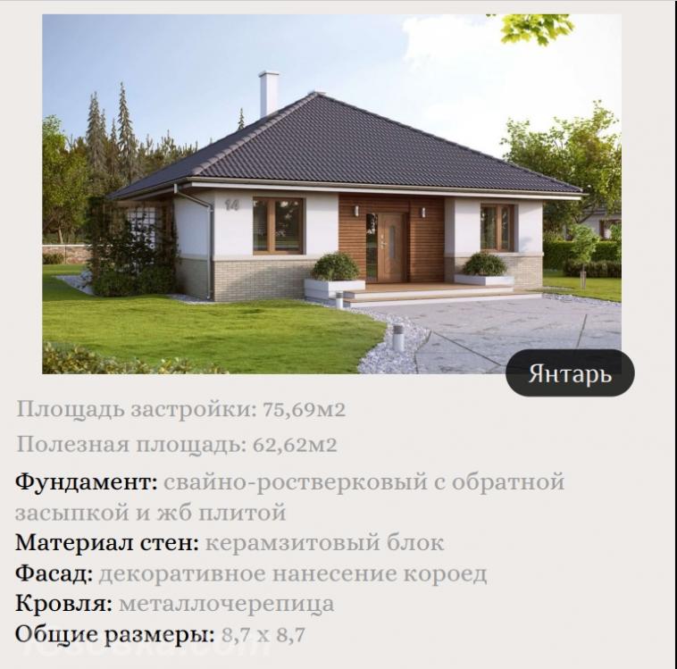Дом , 75 м², на участке 2,0 сот.