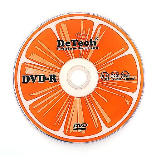 DVD-R диск чистый DeTech 4.7GB 120MIN 16x конверт