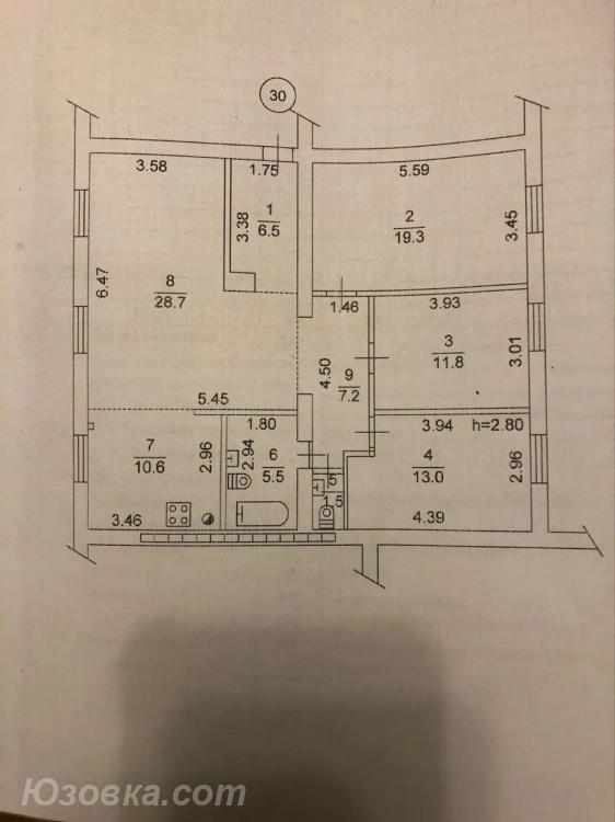 4-комн. квартира, 104 м², вторичка, 1/4 эт.