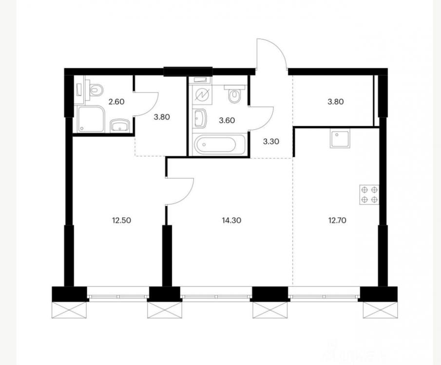 2-комн. квартира, 65м², с мебелью, 2/2 эт., ДОНЕЦК