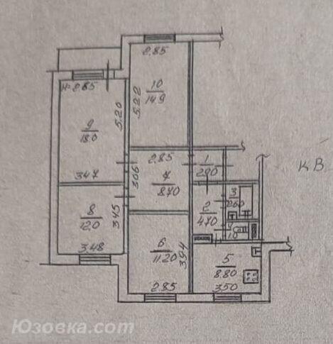 4-комн. квартира, 86 м², вторичка, 3/10 эт.