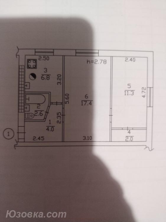 2-комн. квартира, 45 м², вторичка, 1/4 эт., ДОНЕЦК