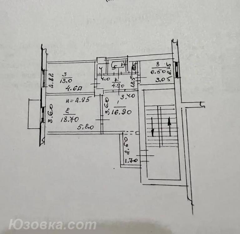 2-комн. квартира, 65 м², вторичка, 3/4 эт., Макеевка